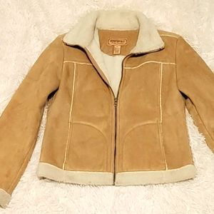 Aeropostable faux suede tan jacket EUC sz Medium- vintage 2000's